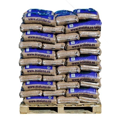 Palete de 77 sacos de caroços de azeitona